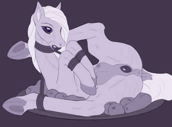 anatomically_correct anatomically_correct_genitalia anatomically_correct_vulva animal_genitalia animal_vulva anus apple apple_in_mouth bdsm bondage bound butt clitoris crotch_breasts dark_nipples darkened_anus darkened_genitalia darkened_vulva equine_anus equine_genitalia equine_teats equine_udders equine_vulva female female_feral feral food food_fetish food_play fruit genitals hair looking_at_viewer loose_hair nipples objectification on_plate plant plate presenting presenting_anus presenting_hindquarters presenting_teats presenting_vulva puffy_anus raised_tail solo tail tail_aside teats udders vulva whip_mark_on_butt white_hair ghost3280 equid equine horse mammal pony absurd_res hi_res