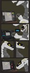 absurd_res ambiguous_gender apollyondragon comic digital_media_(artwork) drawing drawing_tablet happy hi_res machine reptile robot scalie simple_background smile solo stylus synth_(vader-san) text twitter