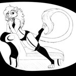 ambiguous_gender clothing lingerie mane solo tail el-gallo tass_(tassy) felid hybrid liger lion mammal pantherine 1:1 black_and_white hi_res monochrome