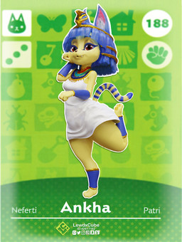accessory anthro blue_body blue_fur blue_hair breasts brown_nose clothing dress egyptian egyptian_clothing egyptian_headdress eyelashes fangs female front_view fur hair jewelry looking_at_viewer markings necklace on_one_leg pawpads pupils red_eyes short_hair slit_pupils solo standing striped_markings striped_tail stripes tail tail_markings teeth text thick_thighs usekh white_clothing white_dress wide_hips yellow_body yellow_fur lewdxcube animal_crossing nintendo ankha_(animal_crossing) domestic_cat felid feline felis mammal 3d_(artwork) absurd_res digital_media_(artwork) hi_res