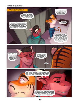 anthro black_sclera blush bottomwear caught_off_guard clothing dialogue duo embarrassed footwear fur horn locker locker_room male orange_body orange_fur pants profanity red_body red_skin scared shirt socks standing striped_body striped_fur stripes tail tank_top text topwear unprofessional_behavior white_body white_clothing white_fur white_shirt white_tank_top white_topwear zourik mythology javier_(zourik) john_(zourik) dragon felid mammal mythological_creature mythological_scalie pantherine scalie tiger 3:4 absurd_res comic english_text hi_res