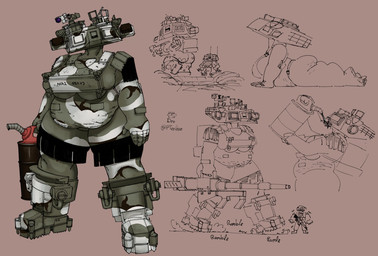 armor big_breasts boots breasts cellulite clothing female footwear machine oil overweight recoilless_rifle shoes size_difference solo tank_(vehicle) vehicle drozhi m1_abrams living_machine living_tank living_vehicle hi_res