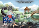 anthro asian_clothing bridge clothed clothing cloud detailed_background east_asian_clothing eating feeding female feral fish_pond fluffy fluffy_tail grass grey_hair group hair holding_object hut japanese_clothing kimono koi_pond lamp lantern nature outside pebble plant pond reflection river rock short_hair sitting sky solo_focus stairs stone_lantern tail text tree vivarium water wood kacey ambient_fish ambient_sealife amur_carp carp civet cyprinid cypriniform fish koi mammal marine typical_carp viverrid 2005 low_res url watermark