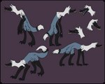 ambiguous_gender anthro black_border border claws impormian kia_the_impormian solo teeth feralasar monster shape_shifter shapeshifter 5:4 model_sheet