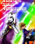 anthro black_eyes duo eyes_closed fur happy keyboard text white_body white_fur animextremex undertale undertale_(series) asriel_dreemurr_(god_form) frisk_(undertale) boss_monster_(undertale) bovid caprine human mammal english_text unavailable_at_source