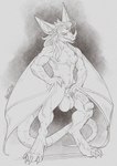 animal_genitalia animal_penis anthro balls claws equine_genitalia equine_penis genitals holding_penis looking_at_viewer male muscular nude penis smile solo standing winged_arms wings nitrods bat mammal hi_res