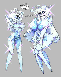 antenna_hair antennae_(anatomy) anthro big_breasts big_butt blue_body bodily_fluids breast_expansion breasts butt butt_expansion directional_arrow exoskeleton expansion eyes_closed female hair huge_breasts long_hair medium_breasts molting multicolored_body open_mouth open_smile shedding simple_background smile solo sparkles standing sweat teeth text thick_thighs thigh_expansion white_body white_hair wide_hips slugbox subscribestar scleriteaeaeaggadah arthropod insect 2025 hi_res url
