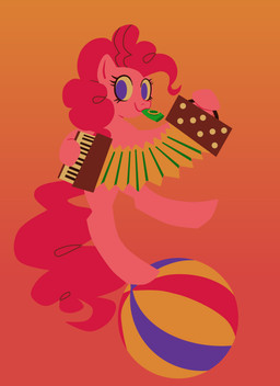 accordion ball blue_eyes female fluffy fluffy_hair fluffy_tail gradient_background hair horse_tail kazoo looking_at_viewer musical_instrument piano_accordion pink_body pink_hair simple_background solo tail wind_instrument autenticovadito friendship_is_magic hasbro my_little_pony pinkie_pie_(mlp) equid equine horse mammal absurd_res digital_media_(artwork) hi_res