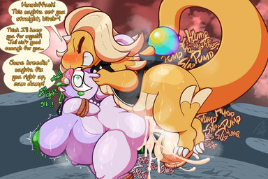 anthro anthro_on_anthro anthro_penetrated anthro_penetrating anthro_penetrating_anthro areola balls bdsm big_balls big_breasts blush bodily_fluids bondage bottomless bottomless_anthro bottomless_male bound breasts butt clothed clothed_anthro clothed_male clothing color_coded_text conjoined_speech_bubble cum cum_in_vagina cum_inflation cum_inside cum_splatter duo excessive_cum excessive_genital_fluids eyes_closed female female_anthro female_penetrated female_raped finger_in_mouth forced from_behind_position genital_fluids genitals green_areola green_eyes green_nipples green_tongue impregnation_attempt inflation larger_anthro larger_male male male/female male_anthro male_penetrating male_penetrating_female male_raping male_raping_female mask masquerade_mask musk navel nipples nude nude_anthro nude_female open_mouth orgasm outie_navel penetration rape restraints retracted_balls rope rope_bondage rough_sex saggy_balls saliva_on_hand scrotum_flap sex shaking size_difference smaller_anthro smaller_female smaller_penetrated speech_bubble standing standing_sex sweat text thick_thighs tongue tremble_lines trembling vaginal vaginal_penetration wide_hips softestpuffss mythology nintendo pokemon pokemon_legends_z-a fan_character dragon generation_6_pokemon generation_9_pokemon goodra mega_dragonite mega_evolution mythological_creature mythological_scalie pokemon_(species) reptile scalie 3:2 english_text hi_res