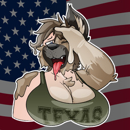 age_difference anthro black_nose blue_eyes brown_body brown_fur clothing female flag fur fur_tuft gender_transformation goo_drip goo_transformation greying_hair hair male mtf_transformation older_female shirt slime solo tank_top teeth texas tongue tongue_out topwear transformation tuft united_states_of_america axiomtf sushipop joyce_callaway_(axiomtf) canid canine canis domestic_dog german_shepherd herding_dog human mammal pastoral_dog 1:1 hi_res