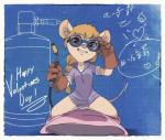 anthro blonde_hair blowtorch braided_hair clothing eyewear female gloves goggles hair handwear panties schematic solo straddling underwear science_fox chip_'n_dale_rescue_rangers disney gadget_hackwrench mammal mouse murid murine rodent 2017