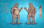 animal_genitalia anthro balls belly butt chastity_cage chastity_cage_only chastity_device chastity_device_only front_view fur genitals lock male navel nude padlock rear_view sheath short_tail solo tail unsupported_chastity_cage aennor baloo_uriza bear brown_bear kodiak_bear mammal ursine absurd_res hi_res model_sheet