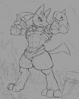 3_toes abs anthro biceps bodily_fluids clothed clothing clothing_lift feet flexing male muscular muscular_male pecs shirt shirt_lift solo sweat toes topwear vein veiny_muscles water wet waddledox nintendo pokemon generation_4_pokemon lucario pokemon_(species) 4:5 absurd_res hi_res line_art monochrome sketch