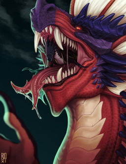 ambiguous_gender big_fangs black_body black_horn black_scales blue_horn bodily_fluids chain duo fangs feral horn in_mouth logo long_neck micro mouth_shot open_mouth oral_vore partially_inside pupils purple_body purple_scales red_body red_eyes red_scales ridged_horn saliva saliva_on_tongue saliva_string scales sharp_teeth simple_background tan_body tan_scales teeth three-quarter_view vore white_body white_scales yellow_pupils riorix mythology dragon mythological_creature mythological_scalie scalie 2021 artist_logo dated hi_res