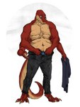 4_arms anthro belly clothed clothing male multi_arm multi_limb solo topless weight_gain intricatevision ostarn crius reptile scalie snake artist_collaboration hi_res