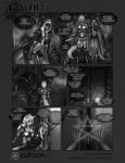 2015 armor cave comic conjoined_speech_bubble dialogue digital_media_(artwork) duo eliana-asato ellipsis english_text extended_arms felid female first_page forest greyscale hands_on_legs hands_on_own_legs hands_on_own_thighs hands_on_thighs hi_res holding_both_legs holding_both_thighs ilria ker leaning_on_self linked_speech_bubble lizard logo magic mammal melee_weapon monochrome name_drop name_in_dialogue oh_my page_number patreon patreon_logo payoff plant reptile scalie speech_bubble star sword text title tree url weapon website_logo