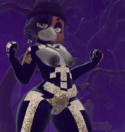 anthro beanie bodysuit breasts clothing costume female forest forest_background genitals hat headgear headwear holidays jiggle_physics looking_at_viewer nature nature_background nipple_piercing nipples piercing plant shaking_breasts shaking_hips skeleton_clothing skinsuit solo sparkles sparkling_clothing tight_clothing tree vulva sneakyphox seriuswolf_(modeler) twilightv0ids_(modeler) epic_games fortnite halloween meow_skulls felid feline mammal 3d_(artwork) 3d_animation animated blender_(artwork) digital_media_(artwork)