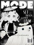 ambiguous_gender barcode clothing duo feral fur hair hat headgear headwear long_fur long_hair rose_tattoo simple_background tattoo text cocone homunculus humanoid livly_(species) monocorn_(livly) black_and_white cover english_text magazine_cover monochrome