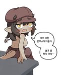 anthro clothing female fingers grey_body hat headgear headwear solo tail teeth yellow_eyes mota6nako deadlock valve ivy_(deadlock) gargoyle humanoid