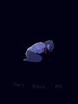 3:4 bodily_fluids bottomwear clothed clothing comic crying deltarune digital_media_(artwork) english_text fully_clothed grief hi_res human kneeling kris_(deltarune) male mammal pants sad screaming simple_background solo sweater tears text topwear trexpel undertale_(series)