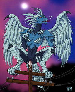 anthro breasts feathered_wings feathers female genitals masturbation non-mammal_breasts pole solo vaginal vaginal_masturbation vulva wings swift_(artist) devil_lady_(series) devilman_(series) harpy_(devil_lady) avian bird demon monster