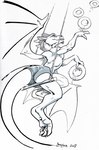 anthro facial_hair goatee horn juggling male membrane_(anatomy) membranous_wings performance performer ring_toss smile solo tail wings skadjer european_mythology mythology karadur karadur_zero dragon mythological_creature mythological_scalie scalie western_dragon 2007 line_art source_request