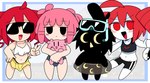 anthro bra clothed clothing female feral group one-piece_swimsuit sports_bra swim_ring swimwear underwear negitoro10 masarada synthesizer_v kasane_teto fish human humanoid lagomorph leporid mammal marine rabbit hi_res