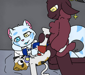 adult_on_toddler adult_on_young age_difference ambiguous_gender anthro ball_size_difference balls bed bedroom being_watched big_penis black_body black_ears black_eyes black_fur black_nose blue_body blue_clothing blue_ears blue_eyes blue_fur blue_hair blue_hoodie blue_topwear bodily_fluids brown_body brown_ears brown_fur brown_nose brown_tail brown_wool cat_tail clothed clothing cross_pupils dripping ear_piercing eyelashes finger_grab frottage fur furniture genital_fluids genitals goat_ears gold_(metal) gold_jewelry group hair half-closed_eyes hand_holding hand_on_finger hand_on_leg heterochromia holding_both_legs holding_legs_up hoodie horizontal_pupils horn horn_jewelry inner_ear_fluff inside jewelry kneeling leaking_precum leg_grab looking_at_another male male/ambiguous male/male mismatched_ears multicolored_body multicolored_clothing multicolored_fur multicolored_topwear narrowed_eyes nude object_in_mouth older_male on_bed pacifier pacifier_in_mouth penile penis penis_size_difference penises_touching piercing pink_nose pointy_ears precum precum_drip precum_on_penis precum_string pupils sex short_tail shota side_view small_balls small_penis smile snaggle_tooth sweatshirt tail tan_body tan_fur tan_tail toddler tongue tongue_out topwear trio tuft two_tone_body two_tone_clothing two_tone_fur two_tone_hoodie two_tone_tail two_tone_topwear voyeur white_clothing white_hoodie white_topwear wool_(fur) yellow_eyes young young_male younger_male lightningb0lt01 bovid calico_cat caprine domestic_cat felid feline felis goat mammal pantherine tiger 2025 absurd_res digital_media_(artwork) hi_res signature