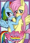 2017 absurd_res anibaruthecat blush comic cover cover_art cover_page cutie_mark digital_media_(artwork) duo english_text equid equine female feral fluttershy_(mlp) friendship_is_magic hair hasbro hi_res long_hair mammal multicolored_hair my_little_pony mythological_creature mythological_equine mythology pegasus pink_hair rainbow_dash_(mlp) rainbow_hair text wings