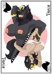 abs anthro big_breasts border breasts card card_template clothing crown eight_of_spades female headgear mature_female muscular muscular_anthro muscular_female nipple_piercing nipples piercing playing_card playing_card_template pubes queen royalty solo spades_(suit) suit_symbol symmetry symmetry_(rotational) transformation white_border weskers cool_s mythology tania_marovitch canid canine human mammal mythological_canine mythological_creature were werecanid werecanine werewolf absurd_res hi_res