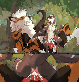 ahegao anthro anthro_on_feral anus bestiality bodily_fluids breasts cum cum_in_vagina cum_inside drooling duo excessive_cum excessive_genital_fluids eyewear female feral genital_fluids genitals glasses knot knotted_penis looking_pleasured male male/female nipples penetration penis saliva tongue tongue_out tummy_nipples vaginal vaginal_penetration piggy_noah nintendo pokemon cooper_mordaut fricker arcanine binturong domestic_ferret generation_1_pokemon hybrid mammal mustelid musteline pokemon_(species) true_musteline viverrid weasel hi_res