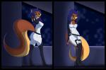 amber_eyes anthro blue_hair breasts clothed clothing cosplay female fur hair orange_body orange_fur solo astraldog bioware electronic_arts mass_effect sly_cooper_(series) sony_corporation sony_interactive_entertainment sucker_punch_productions carmelita_fox miranda_lawson canid canine fox mammal 2017 hi_res