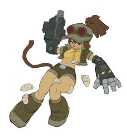 ambiguous_feral ambiguous_gender anthro belt bite biting_lip biting_own_lip black_belt black_nose black_whiskers blush boots bottomwear breasts brown_body brown_boots brown_bottomwear brown_clothing brown_eyewear brown_footwear brown_fur brown_goggles brown_hair brown_hat brown_headwear brown_jacket brown_shorts brown_topwear clothed clothing crop_top cybernetic_arm cybernetic_limb cybernetics eyewear eyewear_on_head female female/ambiguous female_anthro feral footwear fur goggles goggles_on_head group gun_arm hair hat headgear headwear insectophilia jacket long_hair lying machine medium_breasts midriff navel on_back open_clothing open_jacket open_topwear ponytail red_eyes self_bite shirt shoes short_sleeves shorts simple_background teeth topwear under_clothes weapon_arm whiskers white_background yellow_clothing yellow_sclera yellow_shirt yellow_topwear amugea gameoverse glitch_productions metal_slug kit_bodega arthropod cyborg domestic_cat felid feline felis grub_(insect) insect larva maggot mammal 2026 absurd_res hi_res