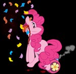 blast blood bodily_fluids cannon confetti death dying female food gore impaled_with_own_weapon laugh party pastry ranged_weapon snuff solo stretched_pussy trauma weapon littlepinebox friendship_is_magic hasbro my_little_pony pinkie pinkie_pie_(mlp) equid equine horse mammal pony alpha_channel