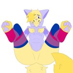 anthro bisexual_pride_colors blonde_hair blush blush_lines cheek_tuft clothed clothing dipstick_tail ears_up facial_tuft fangs featureless_crotch feet feline_ears fluffy fluffy_hair fluffy_tail foot_focus footwear fur hair hair_over_eye highlights_(coloring) hoodie legwear lgbt_pride male markings multicolored_clothing multicolored_footwear multicolored_legwear multicolored_socks multicolored_thigh_highs multicolored_thigh_socks one_eye_obstructed pawpads pride_color_clothing pride_color_footwear pride_color_legwear pride_color_socks pride_color_thigh_highs pride_color_thigh_socks pride_colors purple_clothing purple_eyes purple_hoodie purple_nose purple_pawpads purple_topwear smile smiling_at_viewer snaggle_tooth socks solo spread_legs spreading tail tail_markings teeth thigh_highs thigh_socks toeless_footwear toeless_legwear toeless_socks toeless_thigh_highs topwear tuft yellow_body yellow_fur yellow_hands yellow_paws yellow_tail hoodied lenny_(chef_theia) animal_humanoid cat_humanoid domestic_cat felid felid_humanoid feline feline_humanoid felis humanoid mammal mammal_humanoid 1:1 absurd_res hi_res