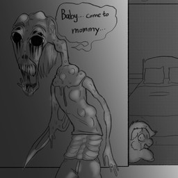 ambiguous_feral ambiguous_gender bed bedroom blood blood_from_eye bodily_fluids bone constricted_pupils crying duo emaciated feral furniture goo_body gore hair hooves horror_(theme) looking_at_another melting mouth_closed mutation nightmare_fuel not_furry_focus pupils scared small_pupils tears teeth young young_ambiguous young_feral yellowcottoncandy030 fluffy_pony ambiguous_species fluffy_pony_(species) humanoid mammal monster 1:1 2025 digital_media_(artwork) hi_res monochrome