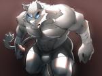 anthro biceps bottomwear bulge clothing fur glowing glowing_eyes kemono male muscular muscular_anthro muscular_male nipples pecs shorts solo tiggon_the_great felid mammal pantherine 4:3 hi_res