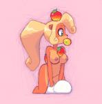 2d_animation accessory activision animated anthro bandicoot bare_legs barefoot between_breasts between_legs biped black_nose blonde_hair breasts butt coco_bandicoot crash_bandicoot_(series) digital_media_(artwork) feet female flower flower_in_hair food food_between_breasts frame_by_frame fruit full-length_portrait fur genitals hair hair_accessory kempferzero kneeling leaf long_hair loop low_res mammal marsupial mouth_hold multicolored_body multicolored_fur navel nipples nude object_between_breasts orange_body orange_fur pillow pink_background plant ponytail portrait pussy short_playtime simple_background solo teal_eyes third-party_edit toes turntable_(animation) wumpa_fruit