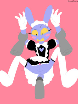 animal_genitalia animal_penis anthro anus balls bed_sheet bedding blush blush_stickers clothed clothing crossdressing disembodied_hand disembodied_penis duo eyelashes femboy fur genitals grey_body humanoid_genitalia humanoid_penis imminent_sex lagomorph_penis legwear maid_headdress maid_uniform male male/male penis pink_background pinned pinned_to_bed purple_body purple_fur sheath simple_background stockings tail teeth uniform yellow_eyes yellow_teeth conditional_dnp funnyfaemeat glitch_productions the_amazing_digital_circus jax_(tadc) lagomorph leporid mammal rabbit 2025 3:4 digital_drawing_(artwork) digital_media_(artwork) lineless pixel_(artwork) signature