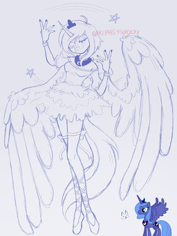 bottomwear clothing eyes_closed female flying neckline personification skirt solo spread_wings wings prepare4surgery friendship_is_magic hasbro my_little_pony princess_luna_(mlp) humanoid 3:4 hi_res