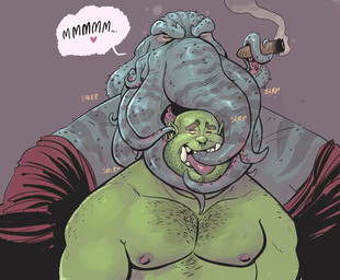 anthro barazoku biceps bodily_fluids cigar dominant dominant_male duo ear_penetration face_tentacles facial_piercing green_body green_skin heart_symbol humanoid_on_anthro humanoid_pointy_ears hypnosis male male/male mind_control muscular muscular_male nipples nose_piercing nose_ring open_mouth oral oral_penetration pecs penetration piercing pointy_ears ring_piercing saliva smoke sound_effects speech_bubble submissive submissive_male tentacle_in_ear tentacle_in_mouth tentacle_penetration tentacles tusks dramamine aquatic cephalopod eldritch_abomination humanoid mind_flayer mollusk orc 2019 absurd_res hi_res