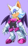 anthro bare_shoulders boots breasts clothing eyeshadow female footwear fur gloves half-closed_eyes handwear high_heeled_boots high_heels makeup membrane_(anatomy) membranous_wings narrowed_eyes shoes simple_background smile solo tan_body tan_skin white_body white_fur wings randomguy999 sega sonic_the_hedgehog_(series) rouge_the_bat bat mammal 2023 absurd_res hi_res