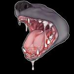 1:1 alpha_channel ambiguous_form ambiguous_gender ambiguous_species blood bodily_fluids close-up drooling fangs fur grey_body grey_fur gums hi_res icon mammal mouth_shot open_mouth outline palate saliva sharp_teeth simple_background soft_vore solo strawberrycucumber teeth telegram_sticker throat tongue transparent_background vore