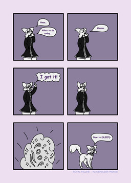 anthro bell bell_collar clothing coat collar dialogue feral fur magic male poof_effect solo text topwear transformation white_body white_fur royal_feline prince_(royal_feline) domestic_cat felid feline felis mammal absurd_res comic hi_res