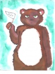 alin_raven anthro bear biceps brown_bear brown_body brown_fur english_text fur grizzly_bear looking_at_viewer male mammal marker_(artwork) muscular muscular_anthro muscular_male nude slightly_chubby solo text traditional_media_(artwork) ursine