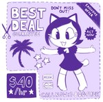 clothing coupon currency_symbol dollar_sign dress female happy phone_number solo star symbol text disfigure garcia domestic_cat felid feline felis mammal english_text