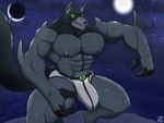 2022 4:3 abs alien anthro ben_10 blitzwolfer briefs briefs_only bulge canid cartoon_network clothed clothing crescent_moon friendly25 full_moon loboan male mammal moon multiple_moons muscular muscular_male nipples omnitrix pecs solo topless underwear underwear_only