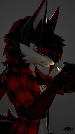 anthro cigarette eyeliner freckled_arms freckled_face freckled_shoulders freckles highlights_(coloring) makeup male markings red_eyeliner red_eyes red_highlights simple_background solo whiskers hound_helldan mythology hound_(hound_helldan) canid canid_demon canine demon hellhound hybrid mammal mythological_canine mythological_creature novabeast 3d_(artwork) 4k 9:16 absurd_res blender_(artwork) digital_media_(artwork) hi_res watermark