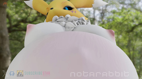anthro belly big_belly big_breasts big_navel bodily_fluids breasts breathing female fetal_movement forest forest_background gurgle_(sound_effect) huge_belly kick lactating nature nature_background nipples nude open_mouth plant pregnant pregnant_anthro pregnant_female rumbling_stomach solo sound_effects tongue tree notarabbit warfaremachine_(modeler) bandai_namco digimon warfare_renamon canid digimon_(species) mammal renamon 16:9 3d_(artwork) 3d_animation 4k absurd_res animated digital_media_(artwork) hi_res huge_filesize long_playtime sound video widescreen
