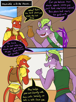 2_panel_comic anthro backpack belt biped blue_bottomwear blue_clothing blue_pants bottomwear butt clothing cloud day dialogue duo ellipsis exclamation_point fangs green_clothing green_eyes green_hair green_shirt green_topwear grin hair holding_bag holding_object jockstrap looking_at_another looking_back magic male membrane_(anatomy) membranous_wings multicolored_body multicolored_skin narration open_mouth orange_hair outside pants pantsless_anthro pantsless_male portal purple_body purple_skin purple_tail rear_view red_belt red_body red_skin red_tail shirt sky smile smirk speech_bubble stealing tail teeth text through_portal tongue topwear tunic two_tone_body two_tone_skin underwear walking white_belt wings yellow_body yellow_butt yellow_clothing yellow_shirt yellow_skin yellow_topwear yellow_tunic fuze european_mythology mythology mangle_(fuze) rail_felflame_(fuze) dragon mythological_creature mythological_scalie scalie western_dragon 2024 3:4 comic digital_drawing_(artwork) digital_media_(artwork) english_text hi_res multiple_scenes